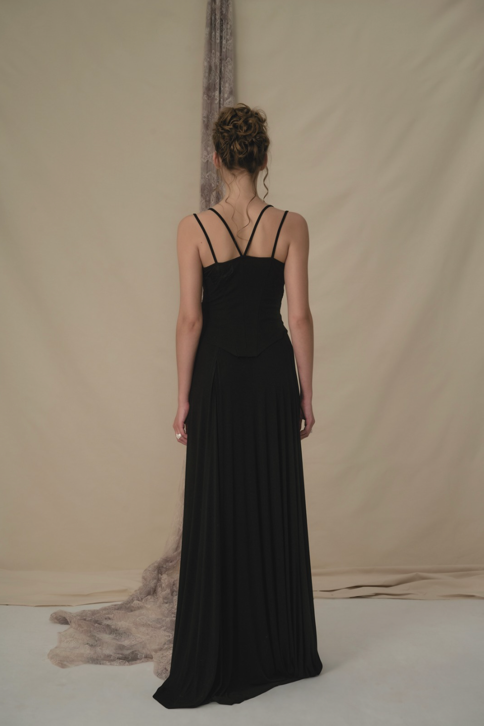Elywood Black Lace Camisole Top _back