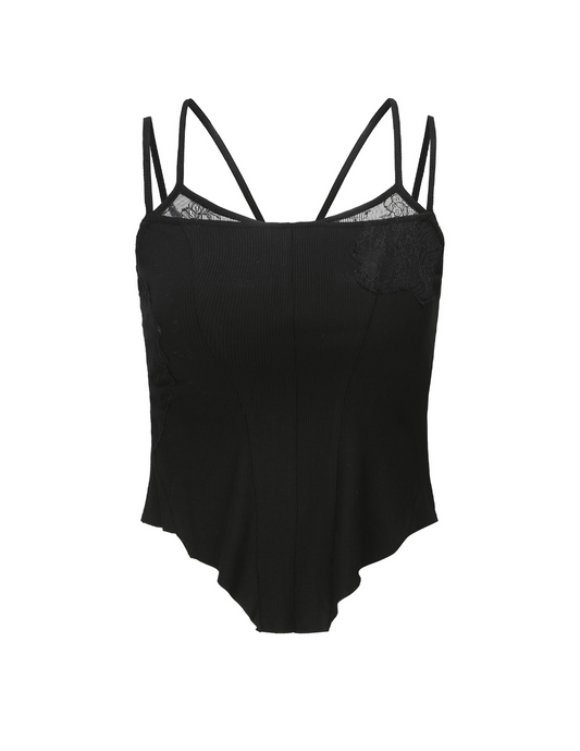 Elywood Black Lace Camisole Top