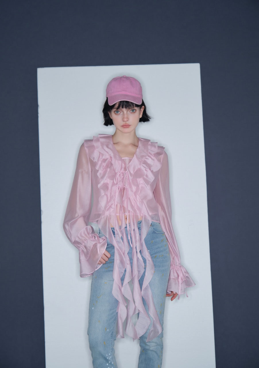 Pink Ruffle Shirt