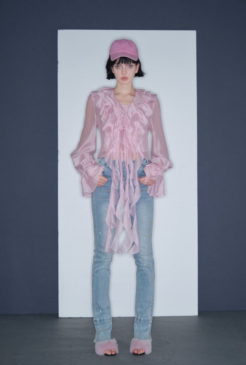 Pink Ruffle Shirt
