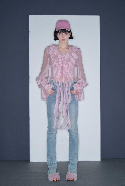 Pink Ruffle Shirt