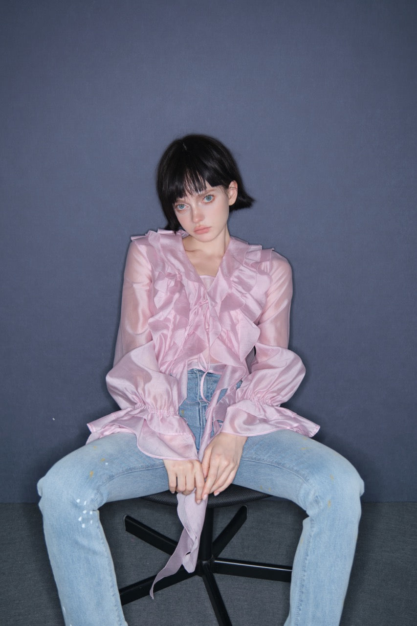 Pink Ruffle Shirt