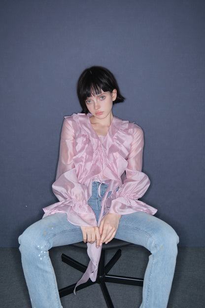 Pink Ruffle Shirt