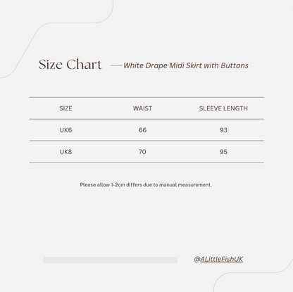 White Drape Midi Skirt