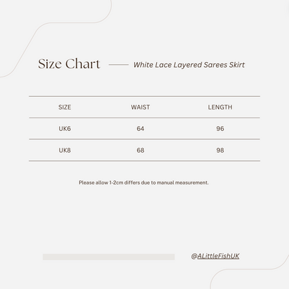 White Lace Layered Sarees Skirt