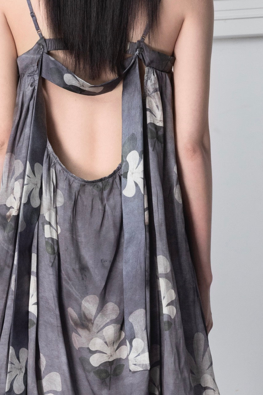 Plant-Dyed Effect Floral Mini Dress