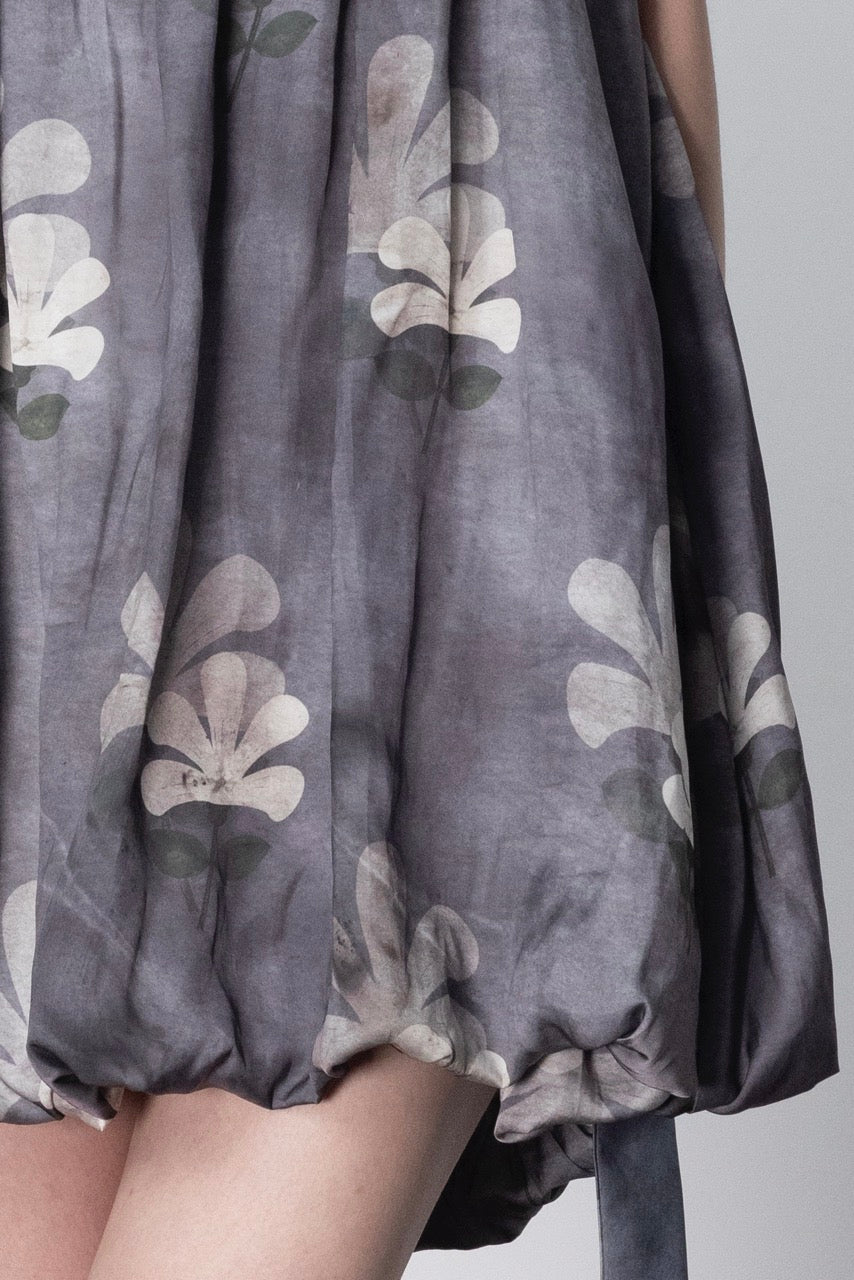 Plant-Dyed Effect Floral Mini Dress
