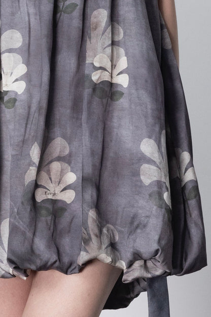 Plant-Dyed Effect Floral Mini Dress