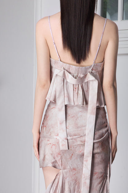 Pink Printed Midi Skirt