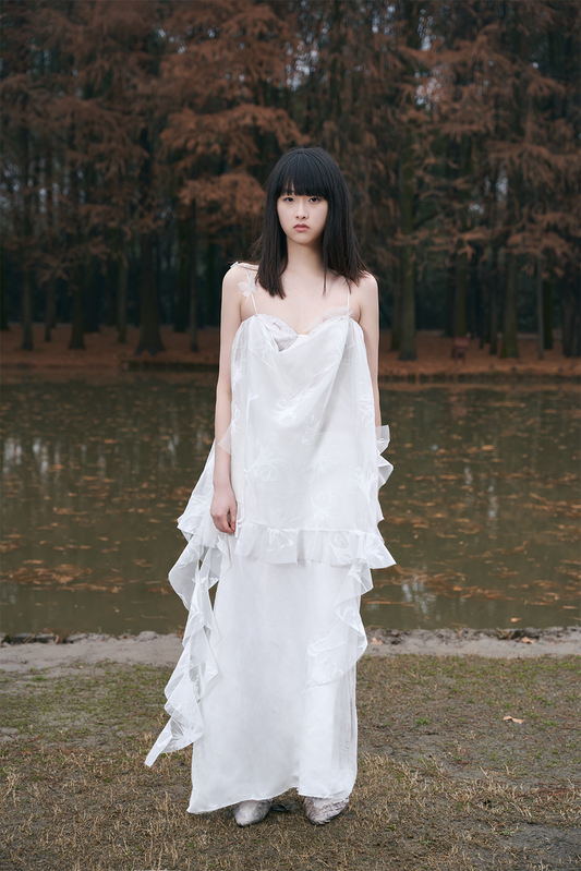 YUXUAN GIA White wedding dress resort maxi