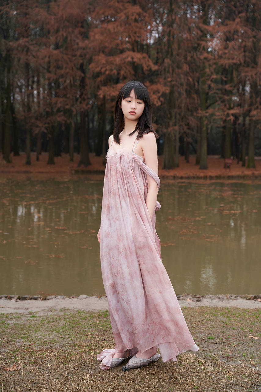 Plant-Dyed Printed Maxi Dress