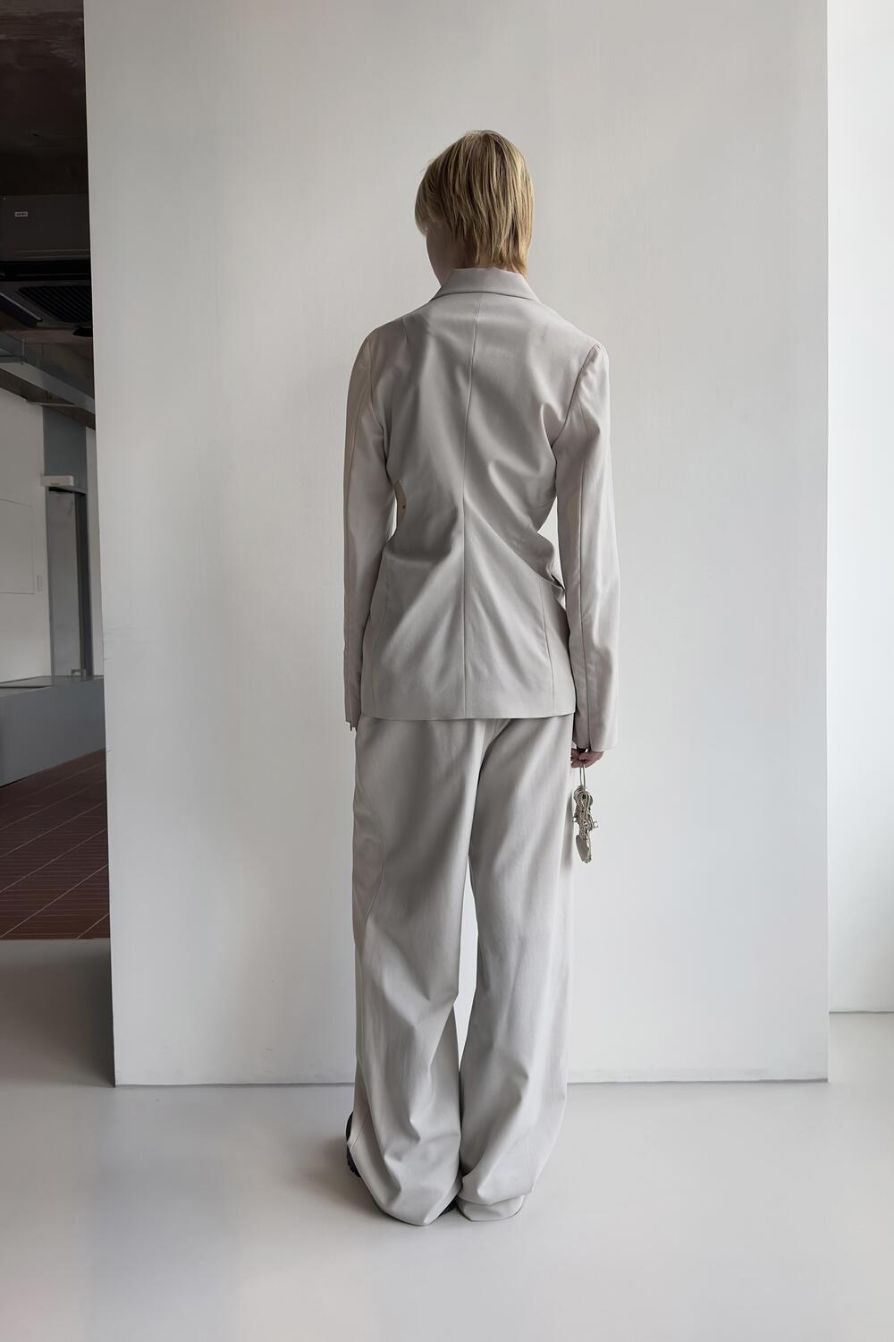 Basic Long Trousers in Light Grey