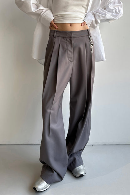 Basic Long Trousers in Purple