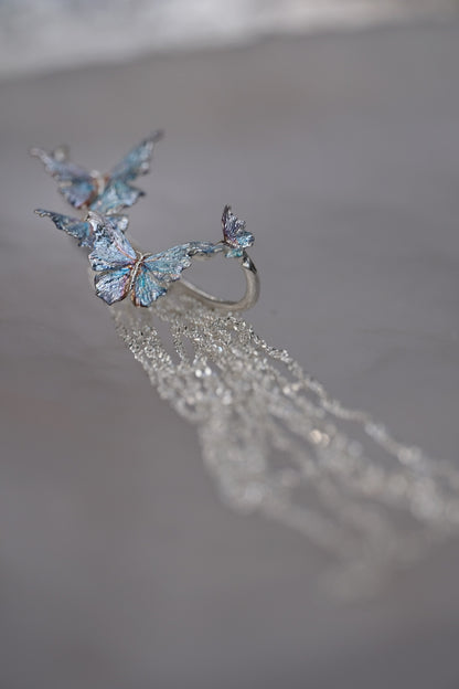 Butterfly Ear Cuff in Blue