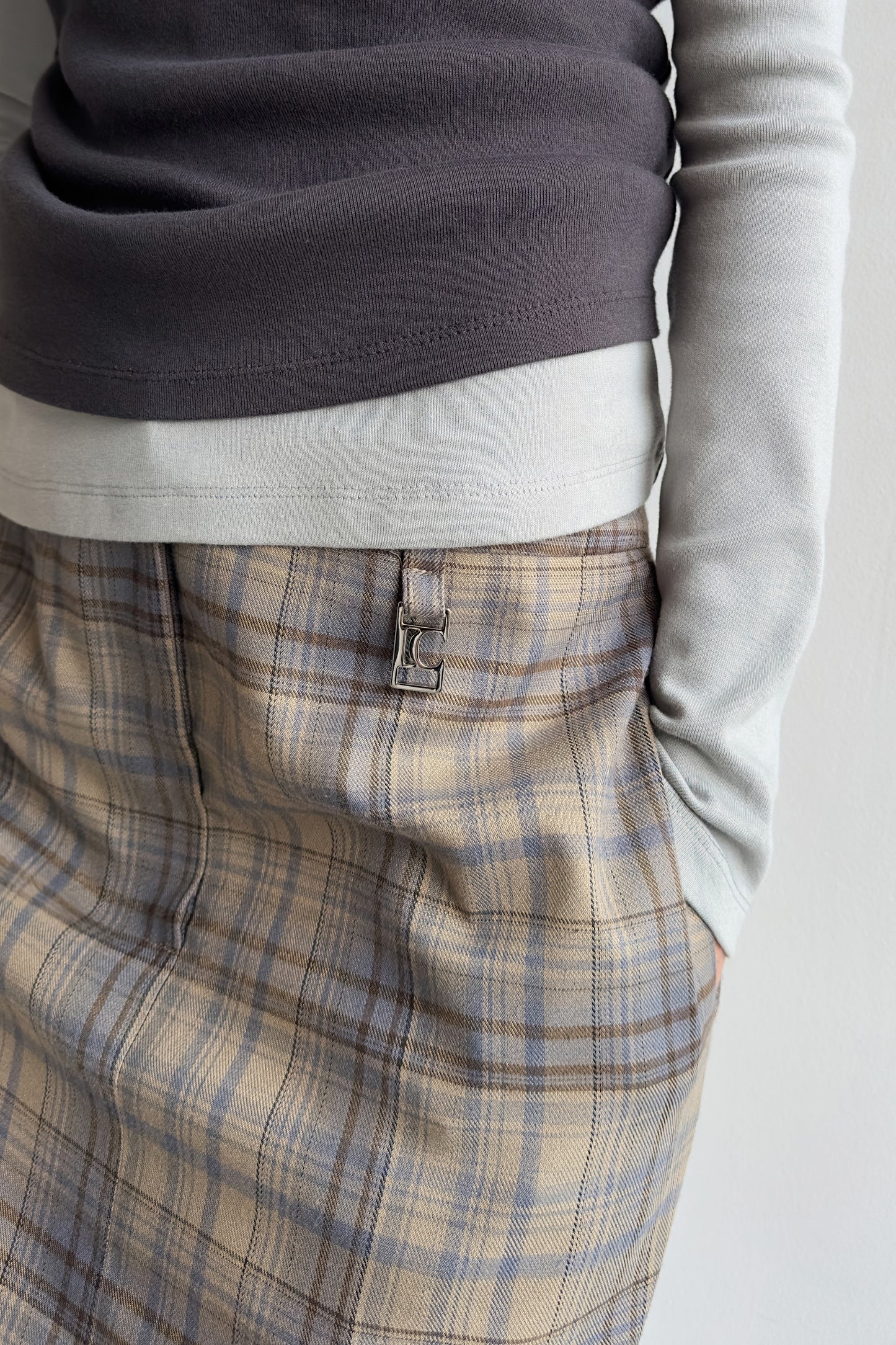 Checked Maxi Skirt