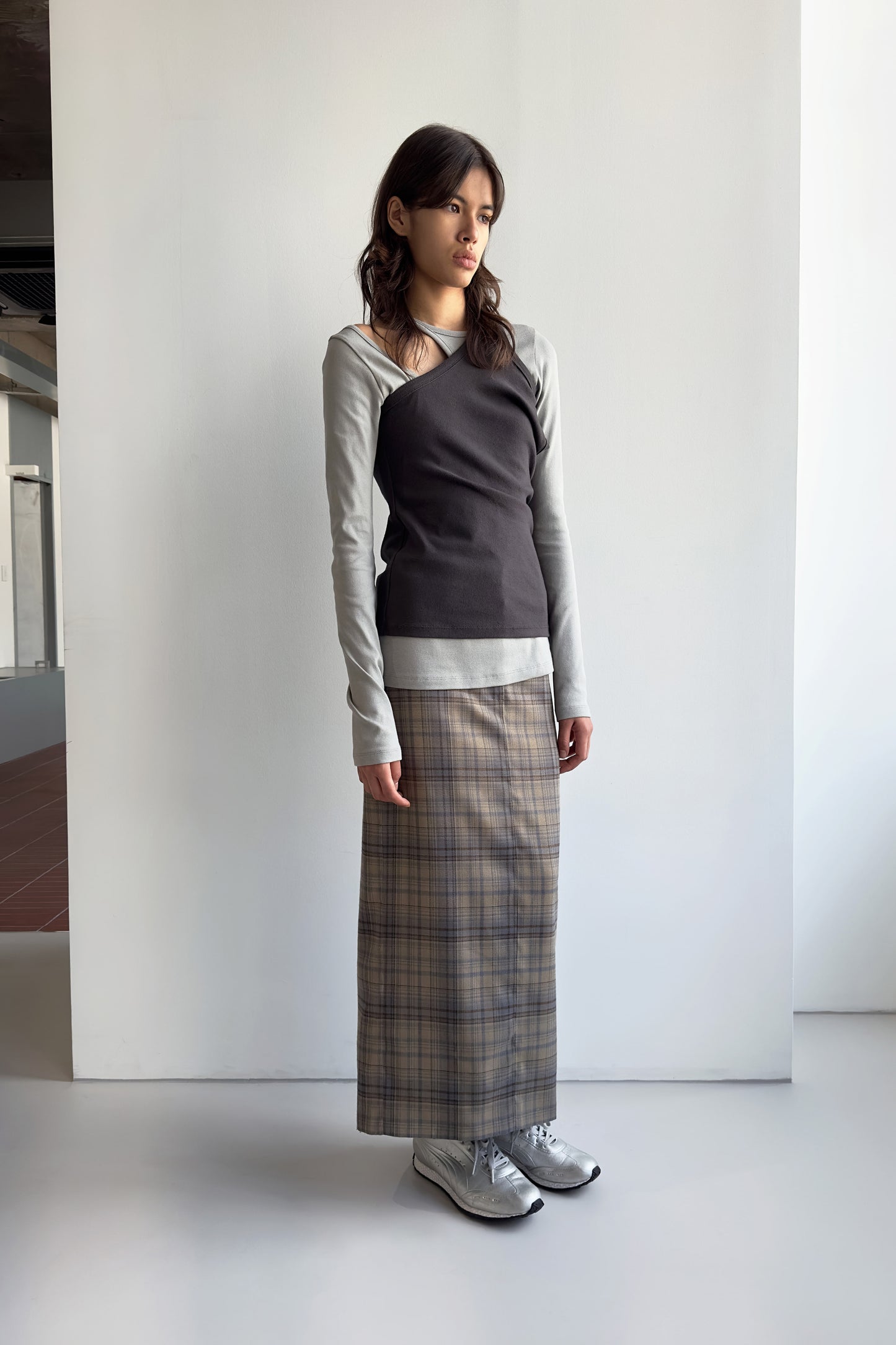 Checked Maxi Skirt