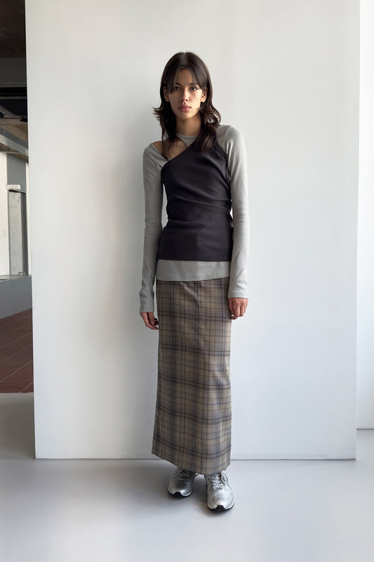 Checked Maxi Skirt