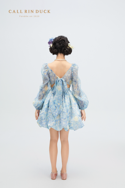 Starry Night Puffy Mini Dress