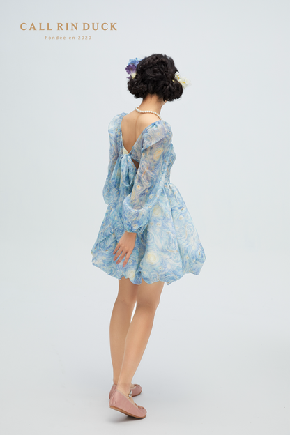 Starry Night Puffy Mini Dress