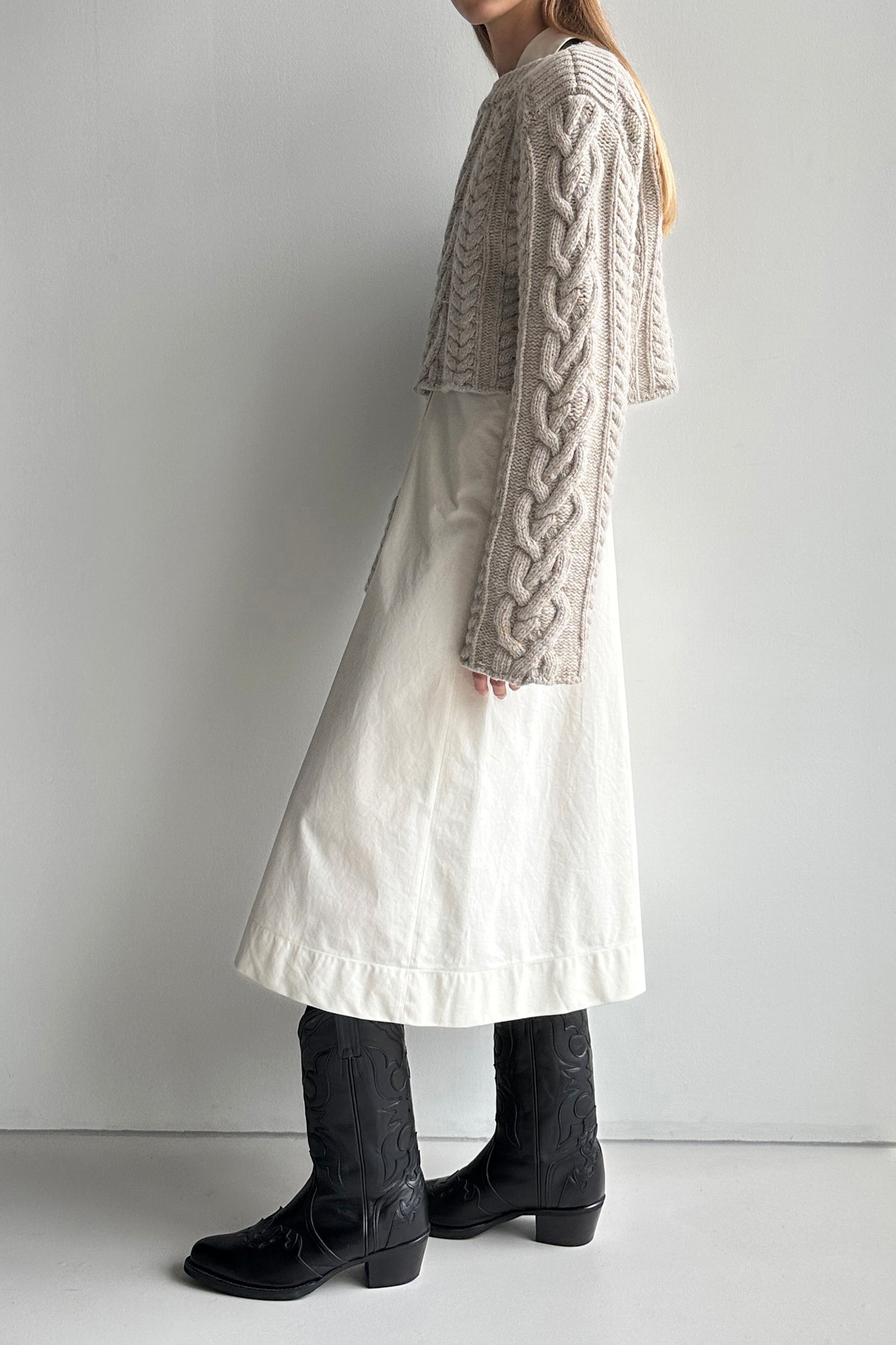 Cropped Pretzel Knit Top