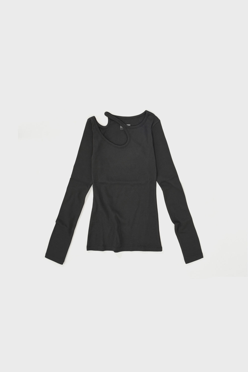 Curve Hole T-Shirt in Charcoal