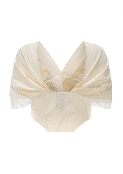 White Jacquard Lace Top