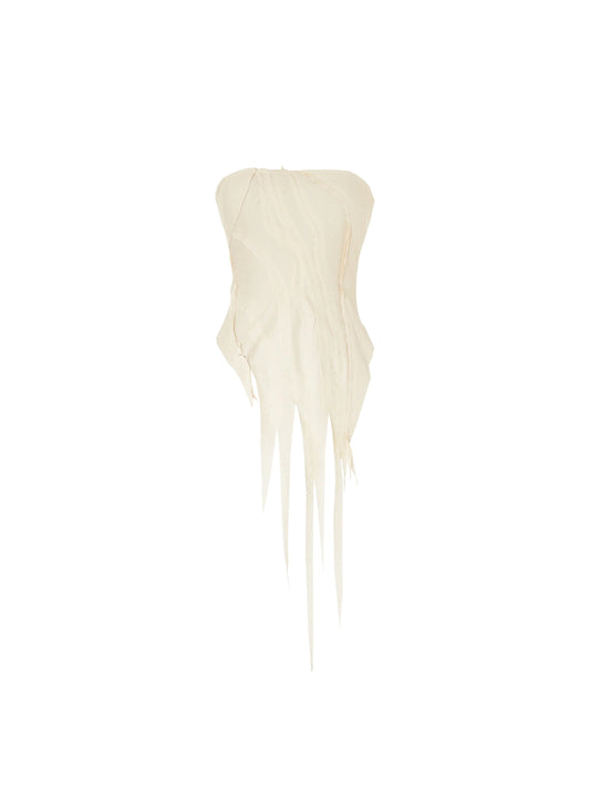 Beige Texture Tube Top