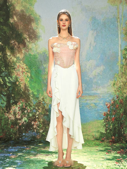 Fishbone Bustier with Roses