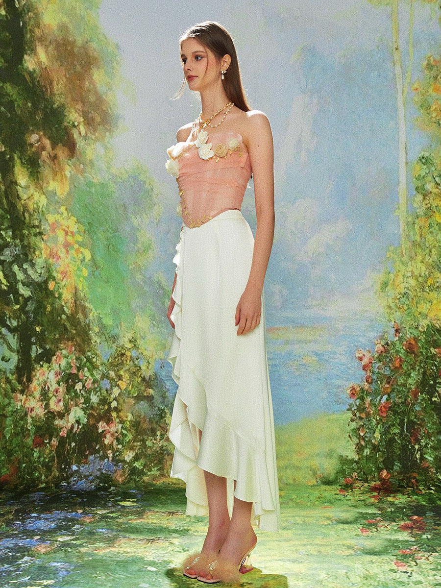 Fishbone Bustier with Roses