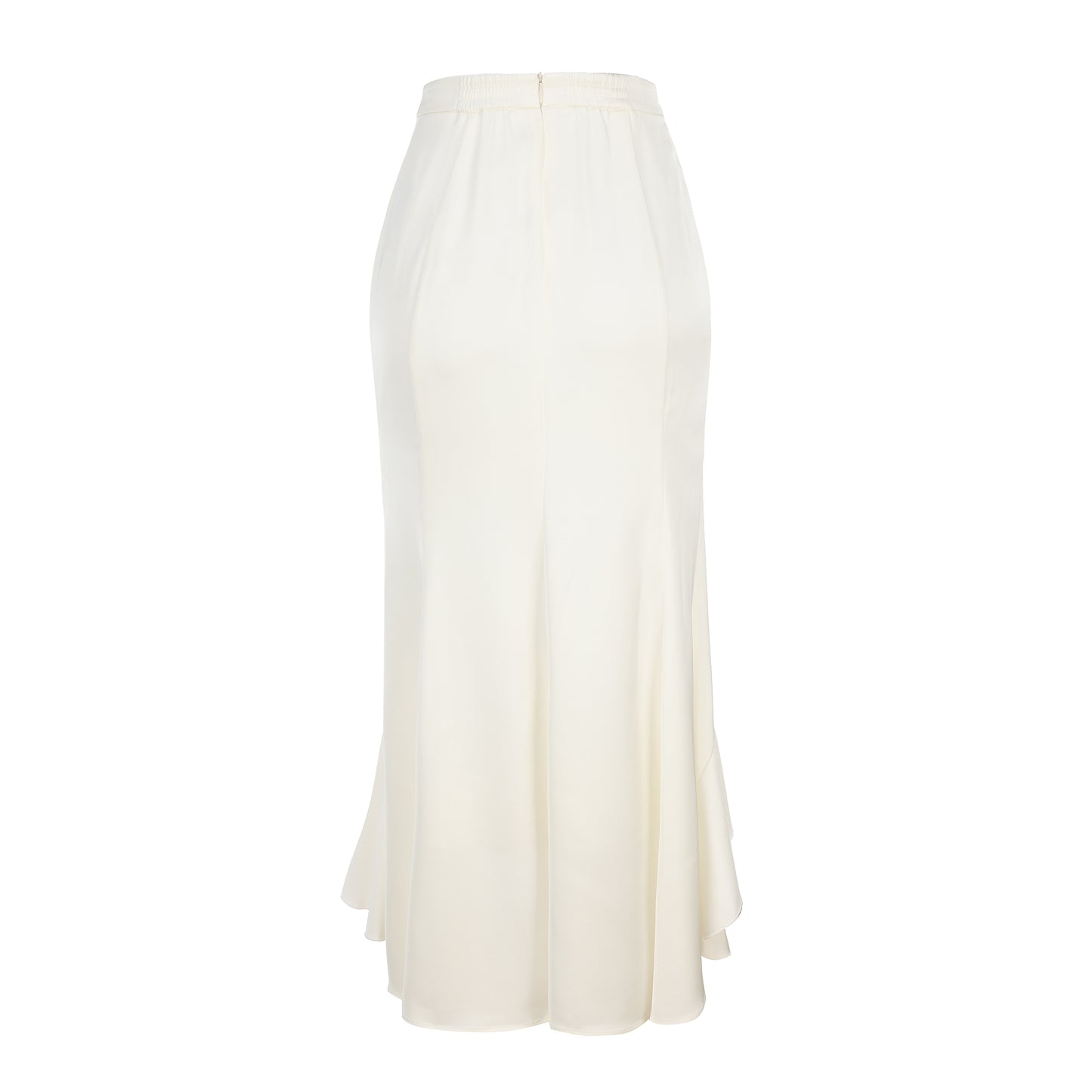 White Ruffled Midi Skirt
