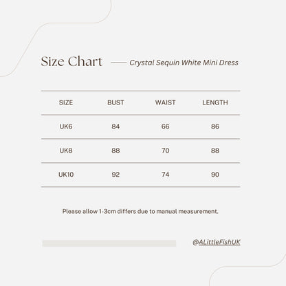 Crystal Sequin White Mini Dress