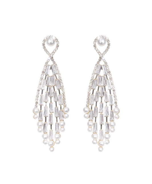 Rhinestones Fringe Earrings
