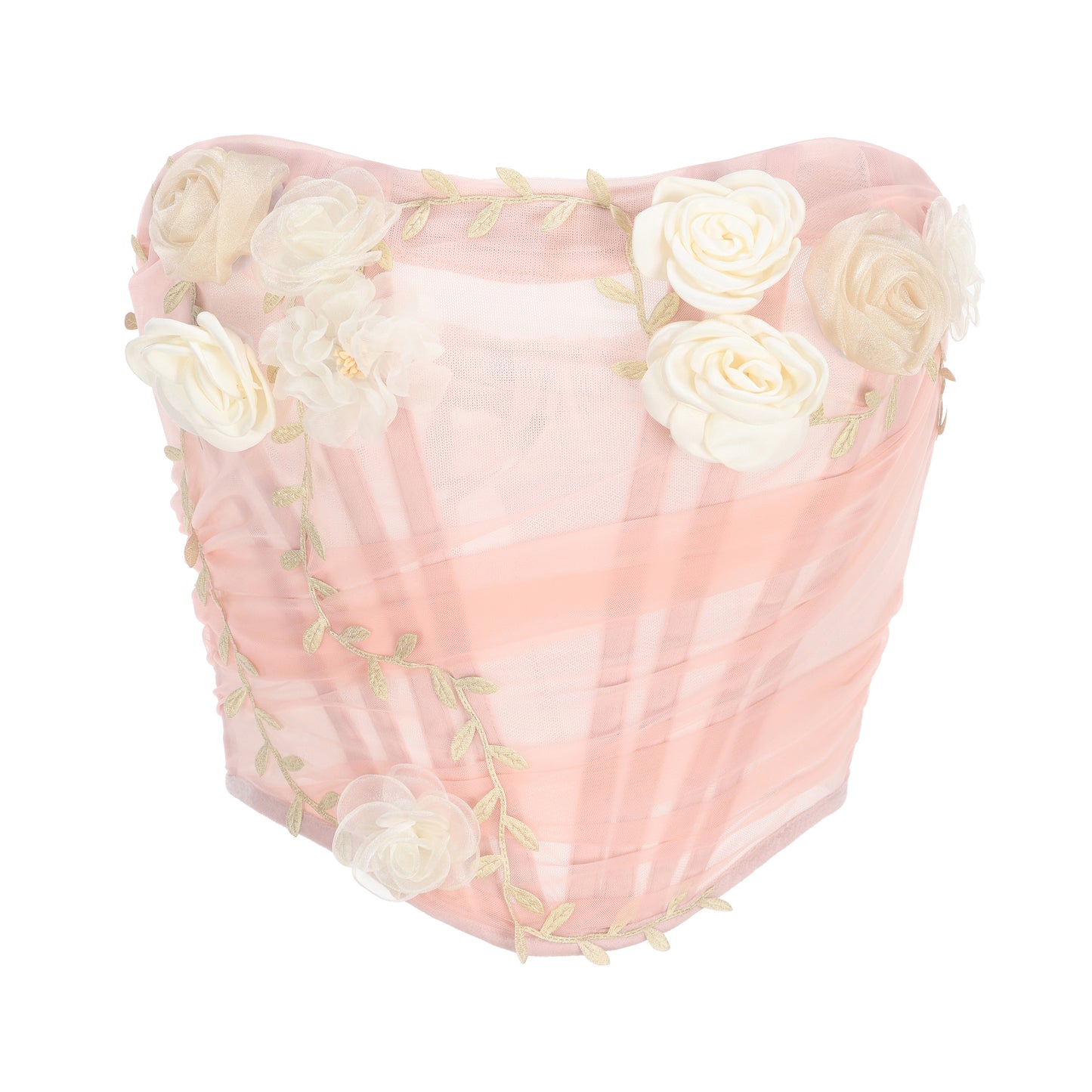 Fishbone Bustier with Roses