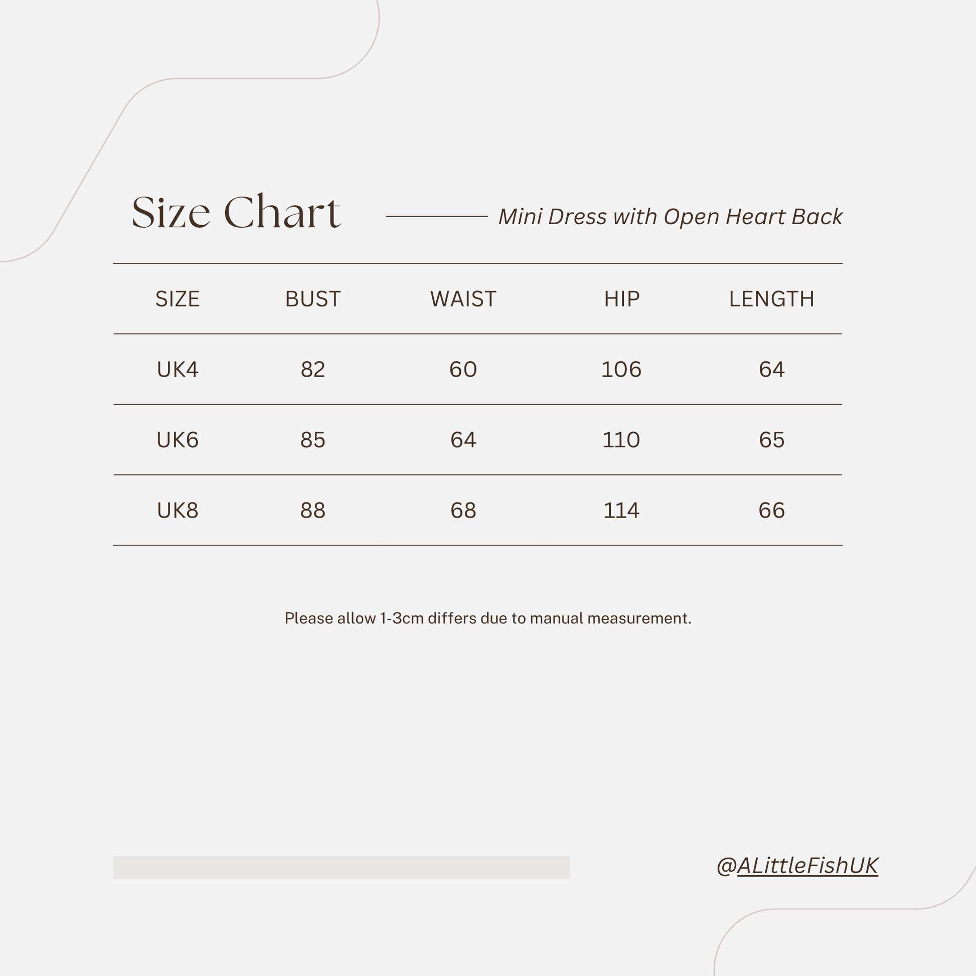 Fa Sogno size chart