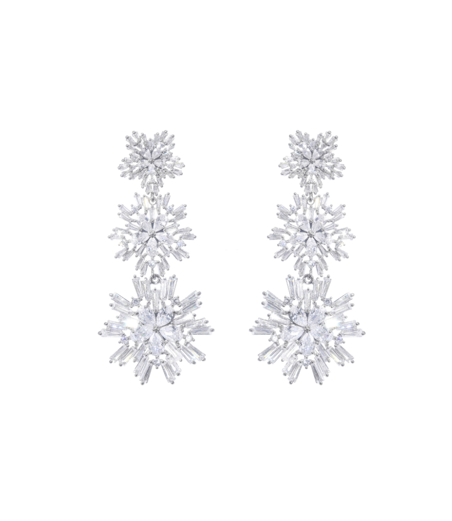 wardrobes by chen crystal snowflake earrings