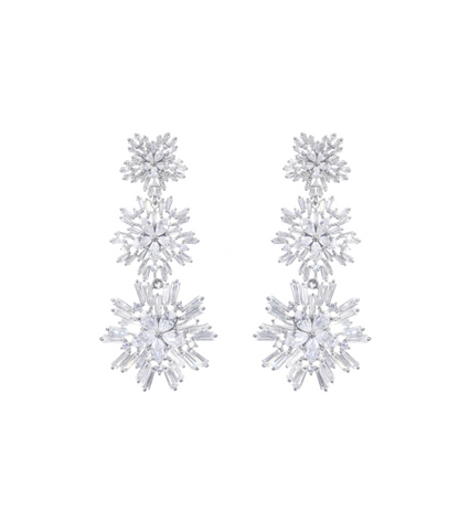 wardrobes by chen crystal snowflake earrings