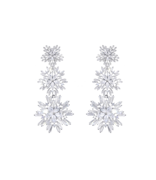 wardrobes by chen crystal snowflake earrings