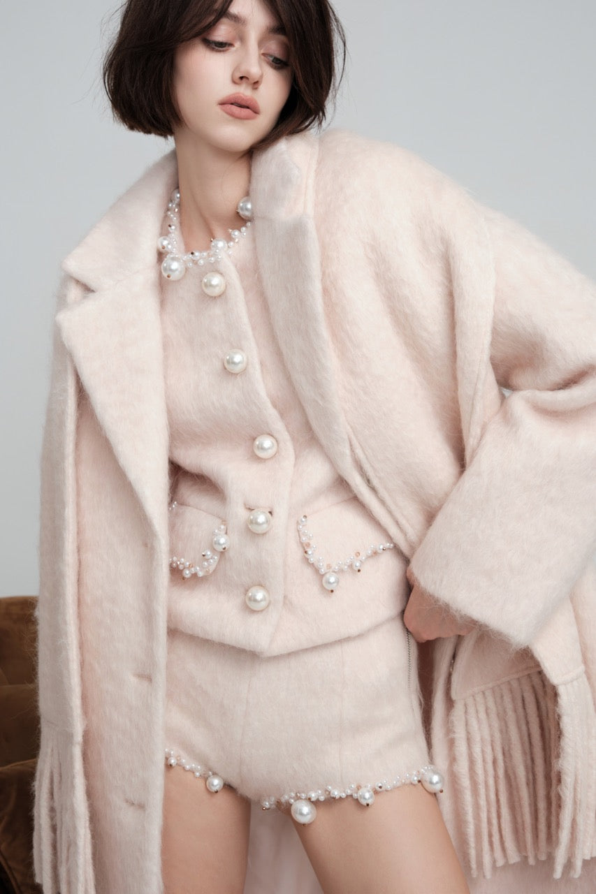 Light Pink Wool Blend Coat