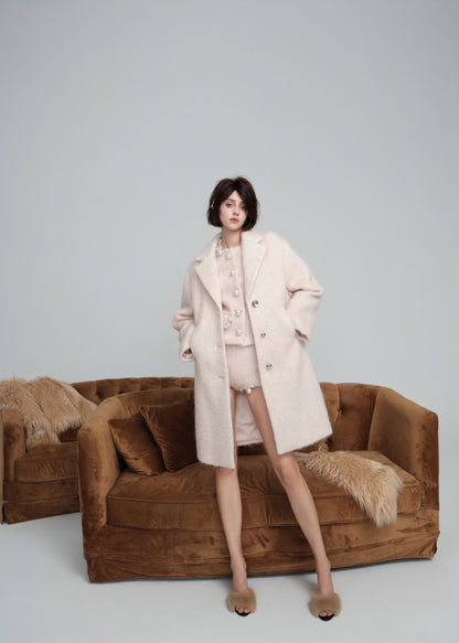 Light Pink Wool Blend Coat