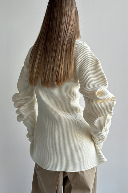 Volume Sleeve Knit Cardigan