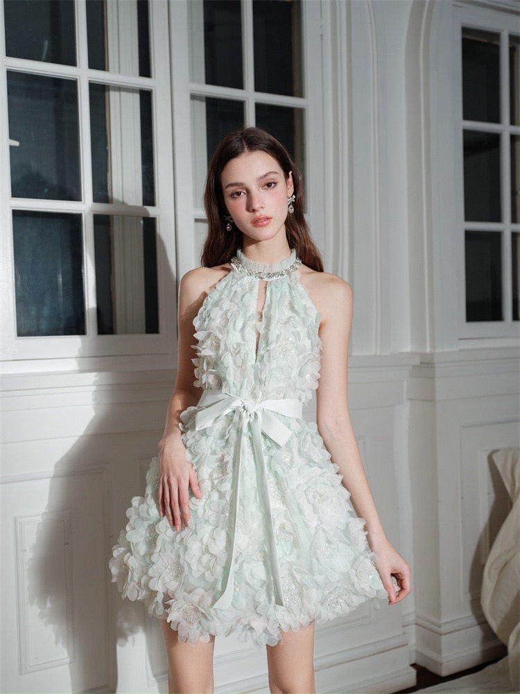 wardrobes by chen ice green blossom halter dress 2