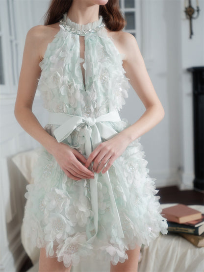 wardrobes by chen ice green blossom halter dress 5